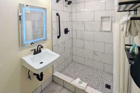 Room, 1 Queen Bed, Non Smoking | Bathroom | Shower, free toiletries, hair dryer, towels