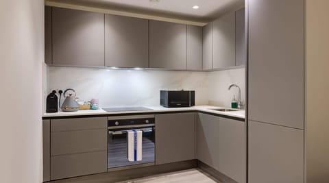 Superior Studio | Private kitchen | Full-size fridge, microwave, oven, stovetop