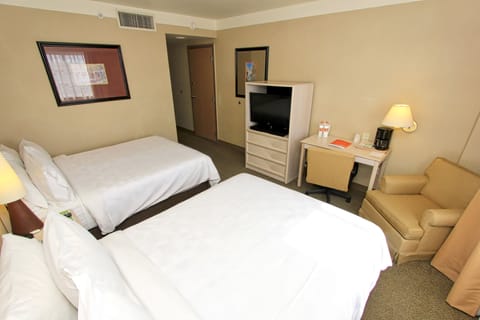 Standard Room, 2 Double Beds | In-room safe, desk, iron/ironing board, free cribs/infant beds