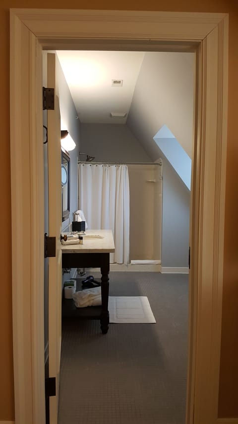 Deluxe Suite, 1 King Bed with Sofa bed | Bathroom | Combined shower/tub, hydromassage showerhead, designer toiletries