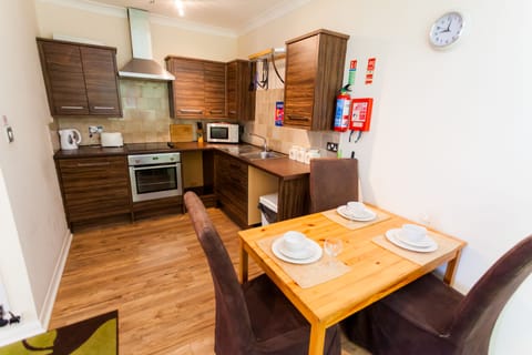 Junior Apartment, 2 Bedrooms | Private kitchen | Fridge, microwave, electric kettle, highchair