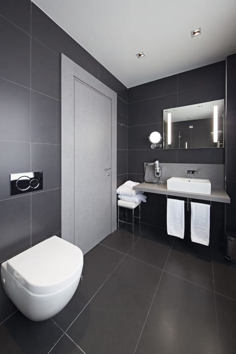 Combined shower/tub, eco-friendly toiletries, hair dryer, bidet