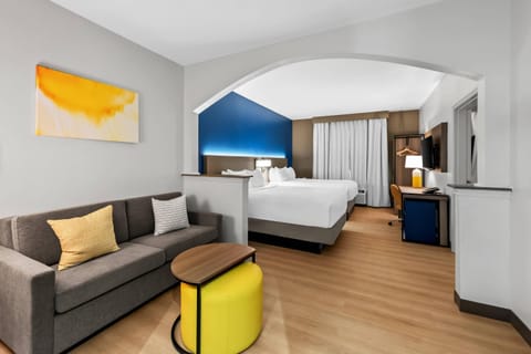 1 bedroom, desk, laptop workspace, iron/ironing board