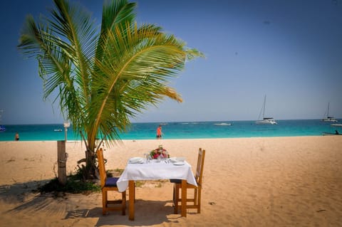 On the beach, scuba diving, snorkeling