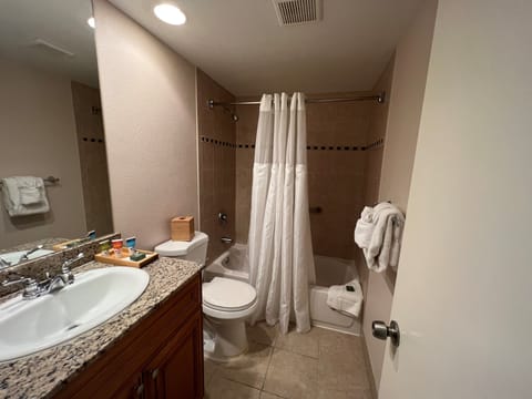 Suite, 1 Bedroom | Bathroom | Combined shower/tub, free toiletries, hair dryer, towels