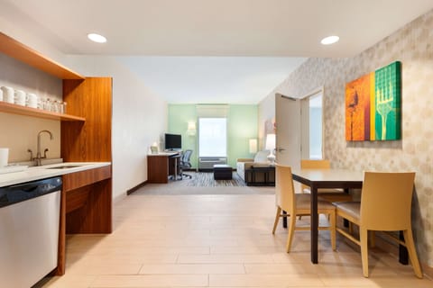 Suite, 2 Queen Beds, Accessible (Mobility & Hearing, Roll-in Shower) | Living area | 40-inch flat-screen TV with cable channels, TV, iPod dock