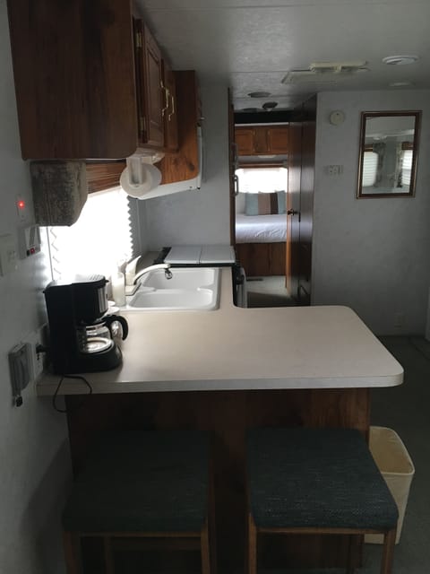 Nomad Camper, 1 Queen Bed, Non-Smoking, 2 Adults(Check-in before dark) | Private kitchen | Fridge, microwave, coffee/tea maker