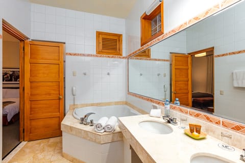 Suite | Bathroom | Shower, free toiletries, hair dryer, towels