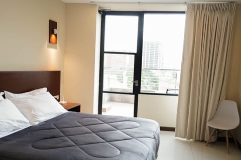 Deluxe Double Room, Balcony, City View | Premium bedding, down comforters, in-room safe, desk