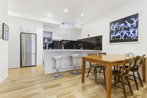 Apartment | Private kitchen | Full-size fridge, microwave, oven, stovetop