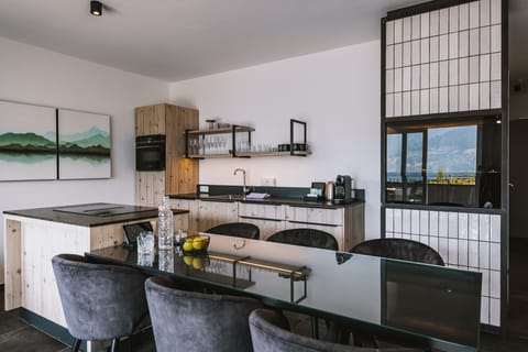 Mini-fridge, espresso maker, electric kettle