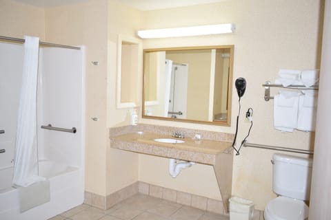 Deluxe Suite, Multiple Beds, Non Smoking | Bathroom | Hair dryer, towels, soap, shampoo