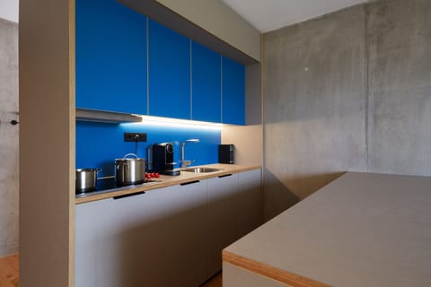 Family Apartment ("Storchennest") | Private kitchen | Full-size fridge, microwave, stovetop, espresso maker