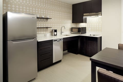 Studio, 1 King Bed with Sofa bed, Non Smoking | Private kitchen | Full-size fridge, microwave, stovetop, dishwasher