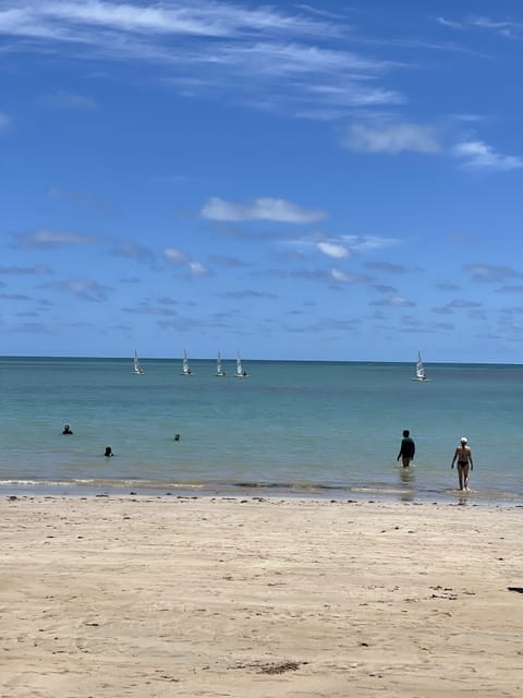 On the beach, white sand, beach umbrellas