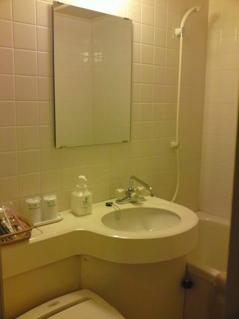 Twin Room | Bathroom | Combined shower/tub, hydromassage showerhead, free toiletries