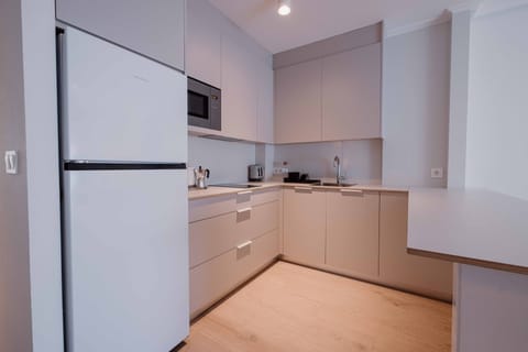 Standard Apartment | Private kitchen | Full-size fridge, microwave, stovetop, coffee/tea maker