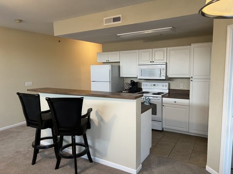 Standard Apartment | Private kitchen | Full-size fridge, microwave, oven, stovetop