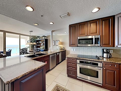 Condo, Multiple Beds, Balcony, Ocean View (#904C - No Pets Allowed) | Private kitchen | Fridge, microwave, oven, stovetop