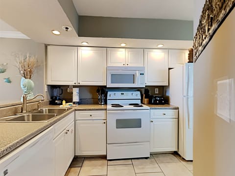 Condo, Multiple Beds, Balcony, Ocean View (#208 - No Pets Allowed) | Private kitchen | Fridge, microwave, oven, stovetop