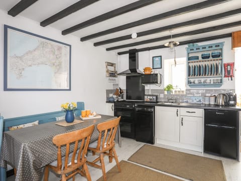 Fridge, dishwasher, electric kettle, toaster