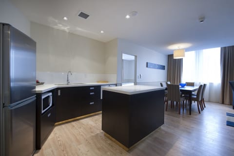 Executive Suite, 2 Bedrooms | Private kitchen | Fridge