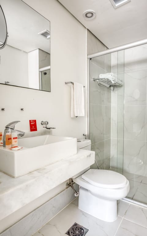 Standard Double Room | Bathroom | Shower, hair dryer, towels, soap