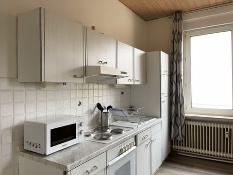 Economy Apartment | Private kitchen | Toaster, cookware/dishes/utensils, paper towels