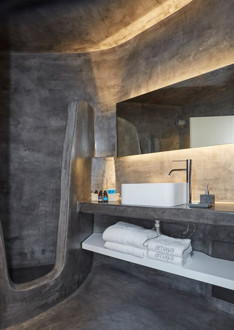 Amaya Serenity Villa Private Pool - Caldera View | Bathroom | Shower, designer toiletries, hair dryer, bathrobes