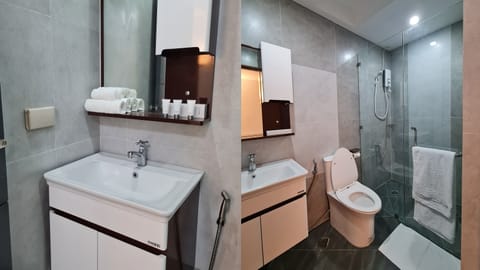 Deluxe Room | Bathroom | Shower, rainfall showerhead, free toiletries, hair dryer