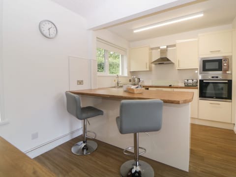 Fridge, electric kettle, toaster, cookware/dishes/utensils