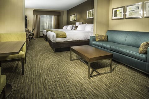 Suite, 2 Queen Beds (Additional Living Area) | Hypo-allergenic bedding, desk, laptop workspace, iron/ironing board