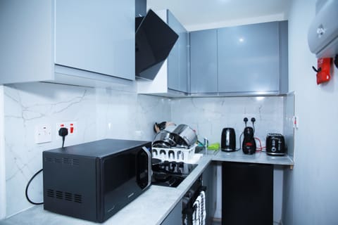 Apartment | Private kitchen | Fridge, microwave, oven, stovetop