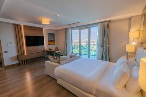 Suite, 1 King Bed, Smoking, Jetted Tub | Minibar, in-room safe, desk, laptop workspace