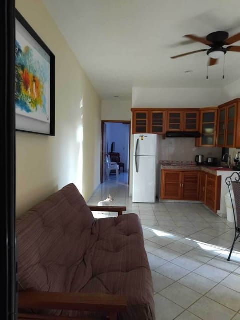 Family Apartment, 1 Bedroom, Balcony, Beach View | Private kitchen | Full-size fridge, microwave, oven, blender