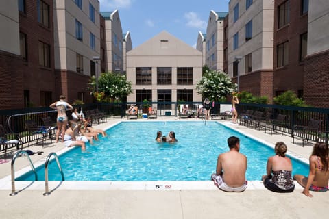 Seasonal outdoor pool, open 8:00 AM to 10 PM, pool umbrellas