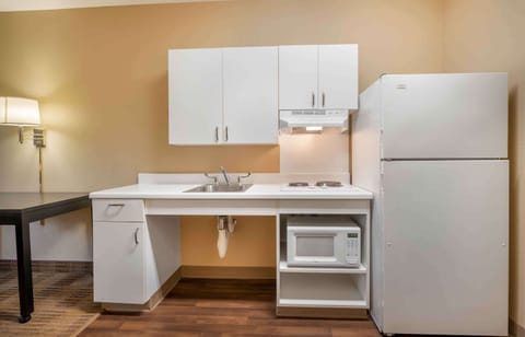 Studio, 1 Queen Bed, Accessible, Non Smoking | Private kitchen | Full-size fridge, microwave, stovetop