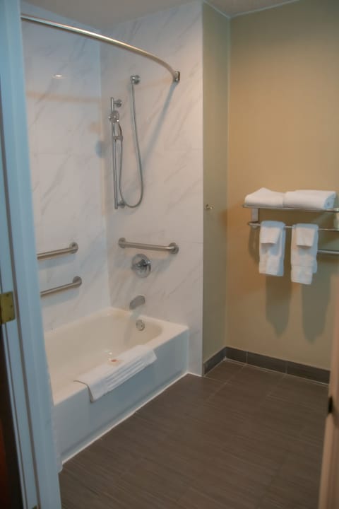 Room, 1 King Bed, Non Smoking | Bathroom | Hair dryer, towels