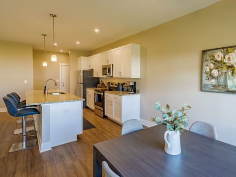 Luxury Condo | Private kitchen | Fridge, microwave, oven, stovetop