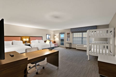 Suite, 2 Queen Beds, Non Smoking | In-room safe, desk, laptop workspace, iron/ironing board