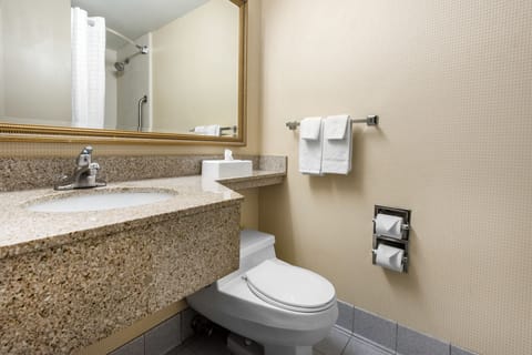 Standard Room, 1 King Bed, Non Smoking | Bathroom | Combined shower/tub, towels