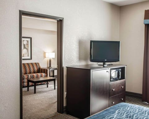 Suite, 1 King Bed | Pillowtop beds, desk, iron/ironing board, free cribs/infant beds