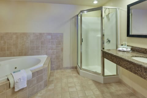 Suite, 1 King Bed | Bathroom | Combined shower/tub, free toiletries, hair dryer, towels