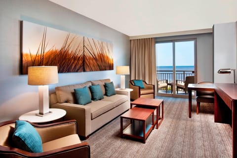 Suite, 1 Bedroom, Balcony, Oceanfront | Living room | TV