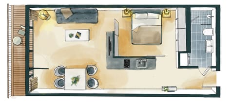 Apartment, Balcony, Partial Lake View (AA) | Floor plan