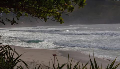 On the beach, white sand, free beach cabanas, sun loungers