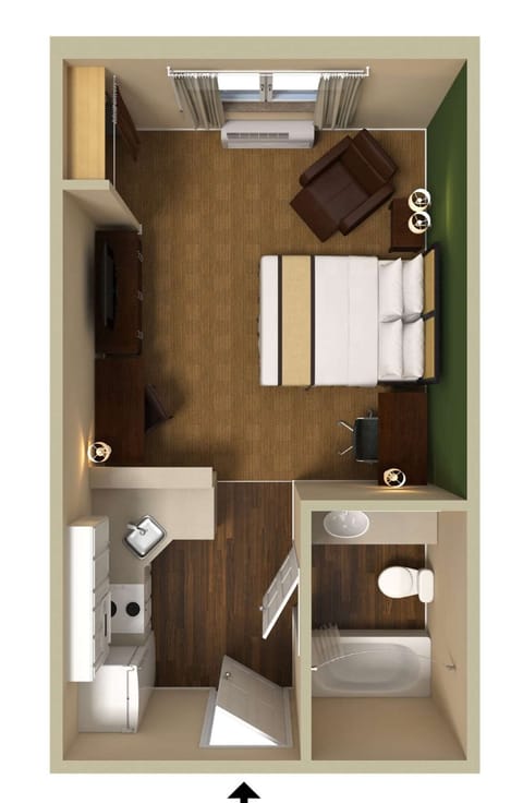 Desk, free WiFi, bed sheets