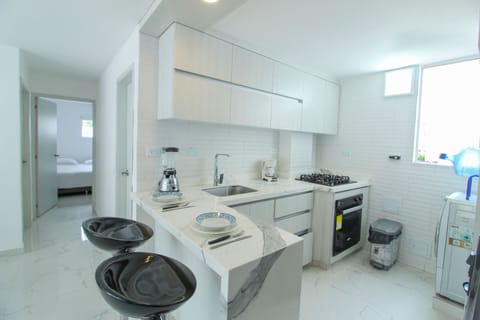 Comfort Apartment | Private kitchen | Full-size fridge, oven, stovetop, dishwasher