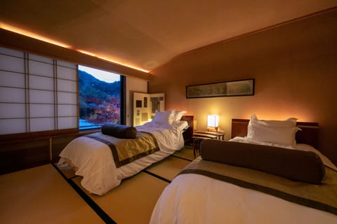 [Type X] Japanese Western Style Twin Bed Room, Private indoor hot spring, (67+sqm), Smoking | In-room safe, individually decorated, individually furnished, desk