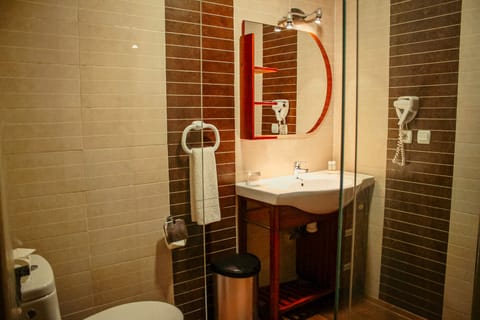 Junior Suite, Terrace | Bathroom | Shower, free toiletries, hair dryer, bathrobes